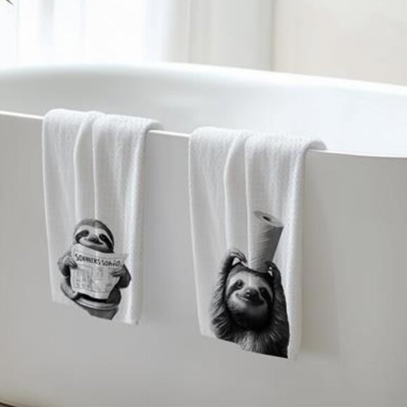 Sloth Gifts Hand Towels, Funny Bathroom Hand Towels, Sloth Towel, Funny - Picture 5 of 7